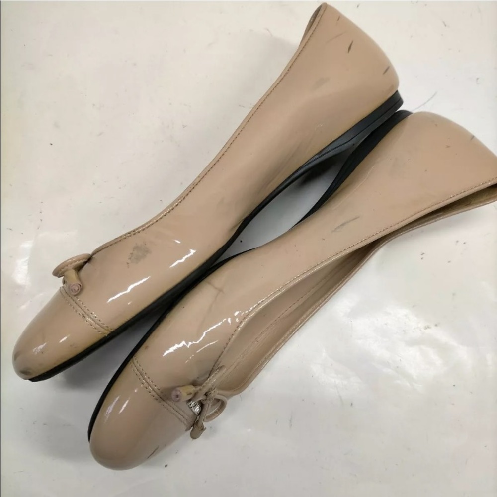 🩰 - 👠 🔥 PRADA Unique Beige patent leather ballerina‎ 37 bow tie - Picture 8 of 13